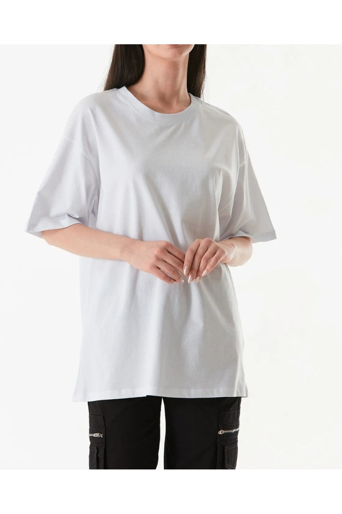 Adyes Basic Bisiklet Yaka Rahat Kalıp %100 Pamuk Unisex Kısa Kollu T-Shirt