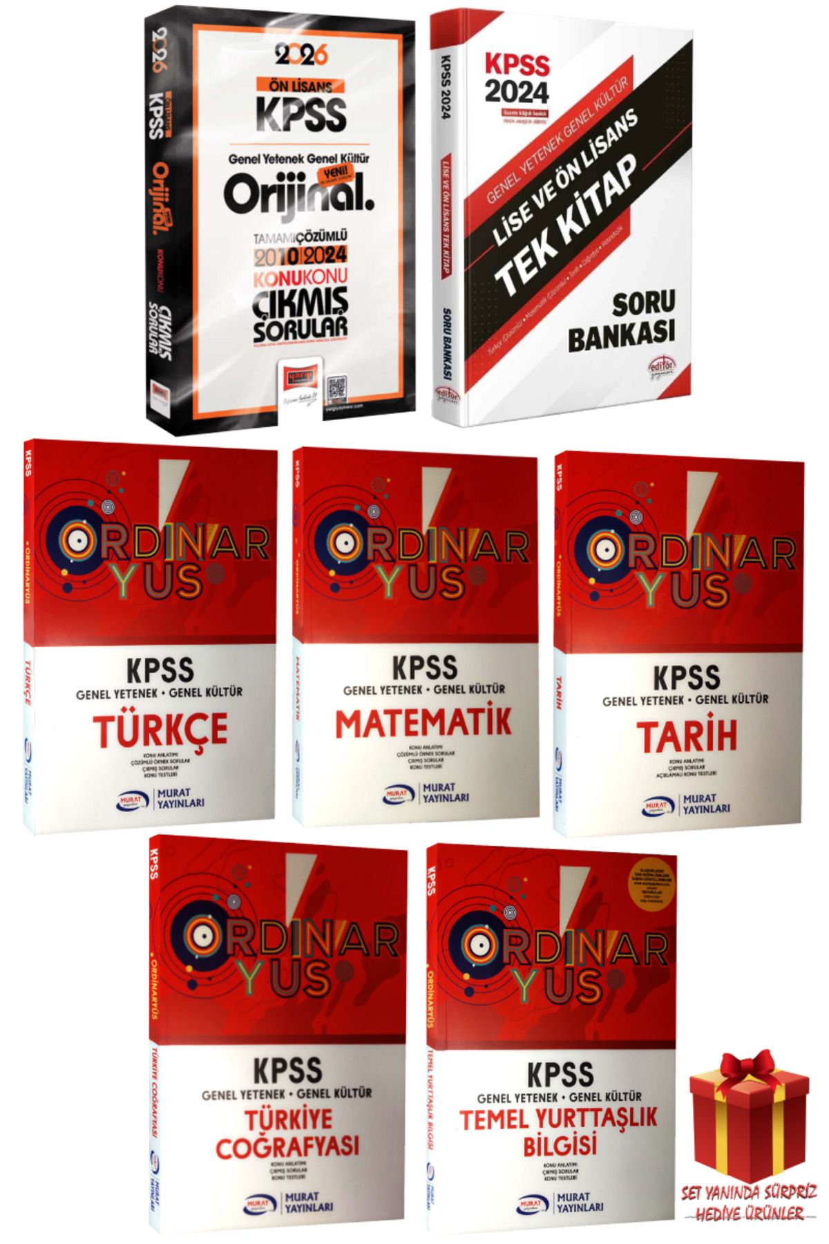 Yargı Yayınları 2026 KPSS Ön Lisans GYGK Orijinal Çıkmış Sorular 2010-2024+Tek Kitap SB.+Ordinaryus Konu Anlatımlı