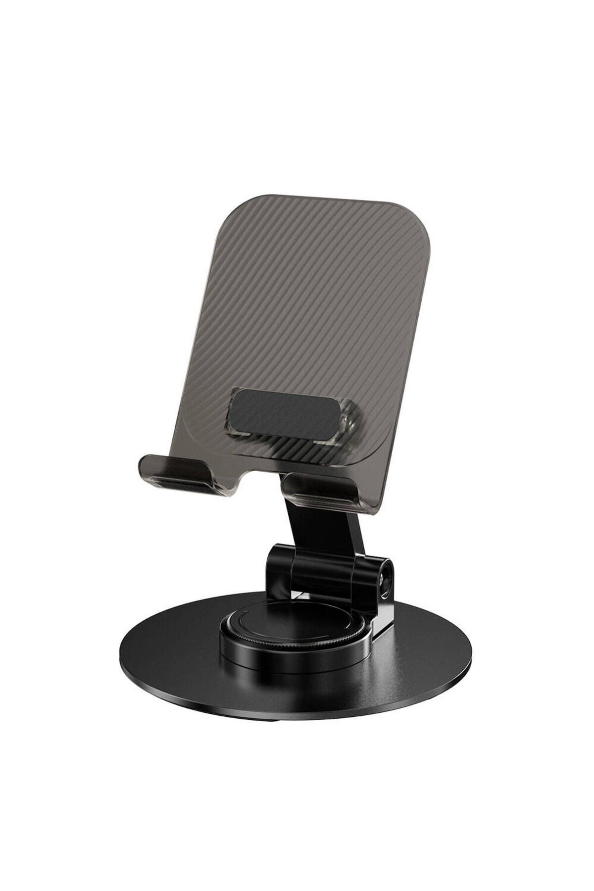 Canpay Telefon & Tablet Tutucu Taşınabilir Katlanır Stand 360° Dönen, Karbon Çelik Tasarım Çizilmez Silikon