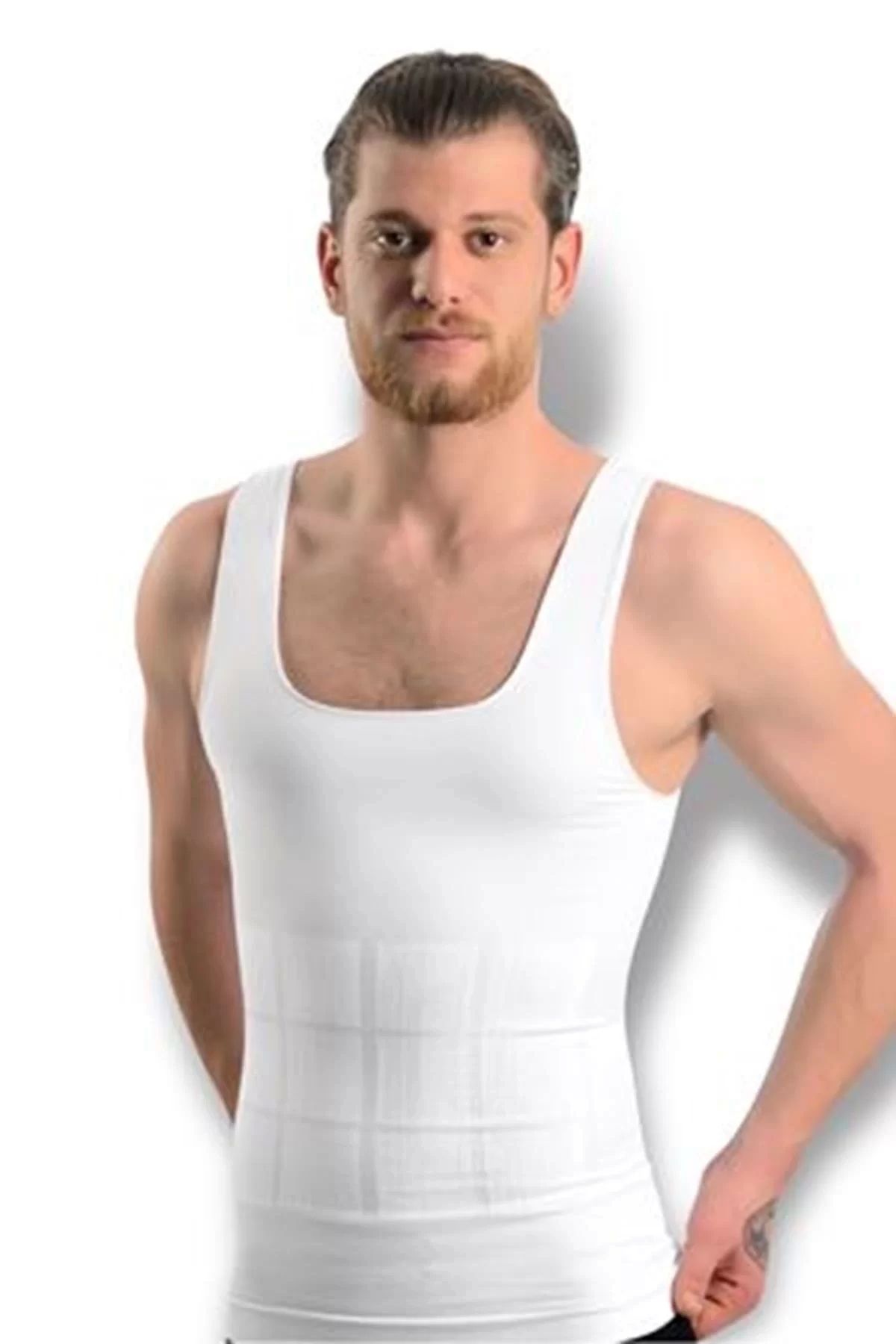 STOREMAX Beyaz Erkek Dikişsiz Vücut Toparlayıcı Korse - 740