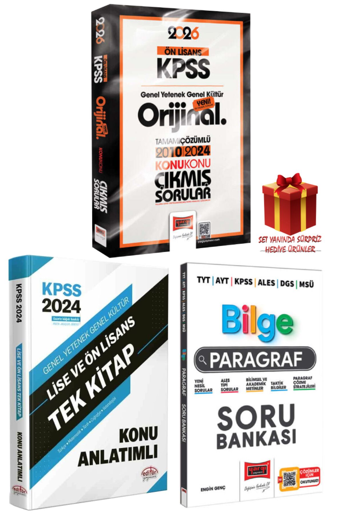 Yargı Yayınları 2026 KPSS Ön Lisans GYGK Orijinal Çıkmış Sorular 2010-2024 + Tek Kitap Konu + Bilge Paragraf Soru B.