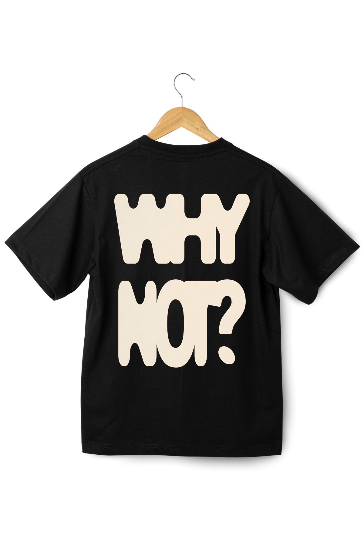 Grip Hug Why Not Baskılı Surreal Tasarım Unisex Siyah Tshirt