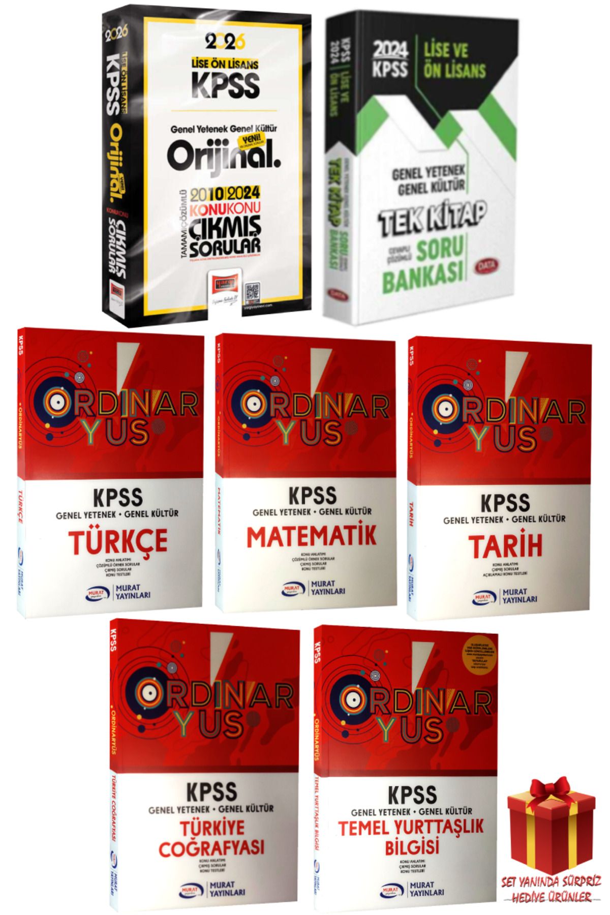 Yargı Yayınları 2026 KPSS Lise-Ön Lisans GYGK Orijinal Çıkmış Sorular 2010-2024+Tek Kitap SB+Ordinaryus Konu Anlatım