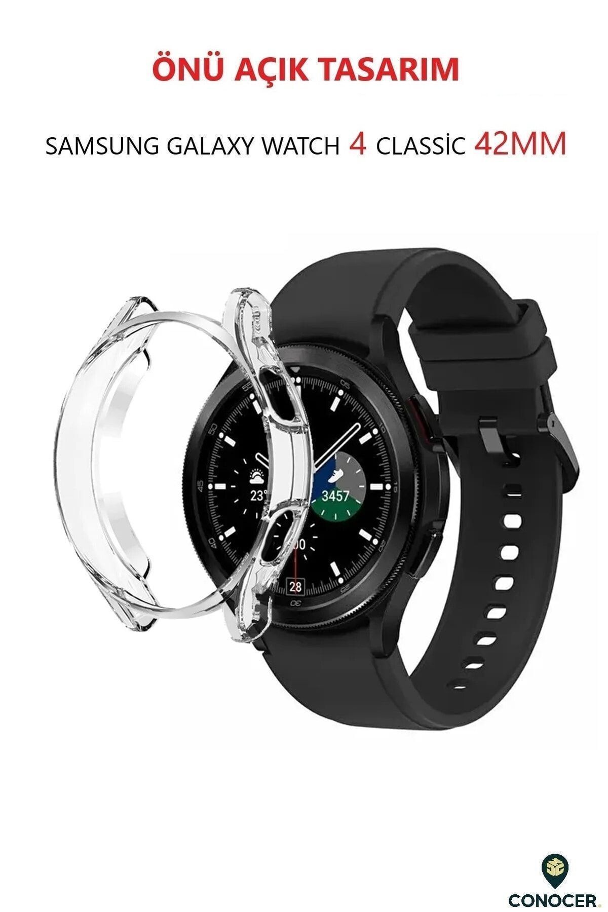 CONOCER Samsung Galaxy Watch 4 Classic 42mm Yumuşak Önü Açık Kasa Koruyucu