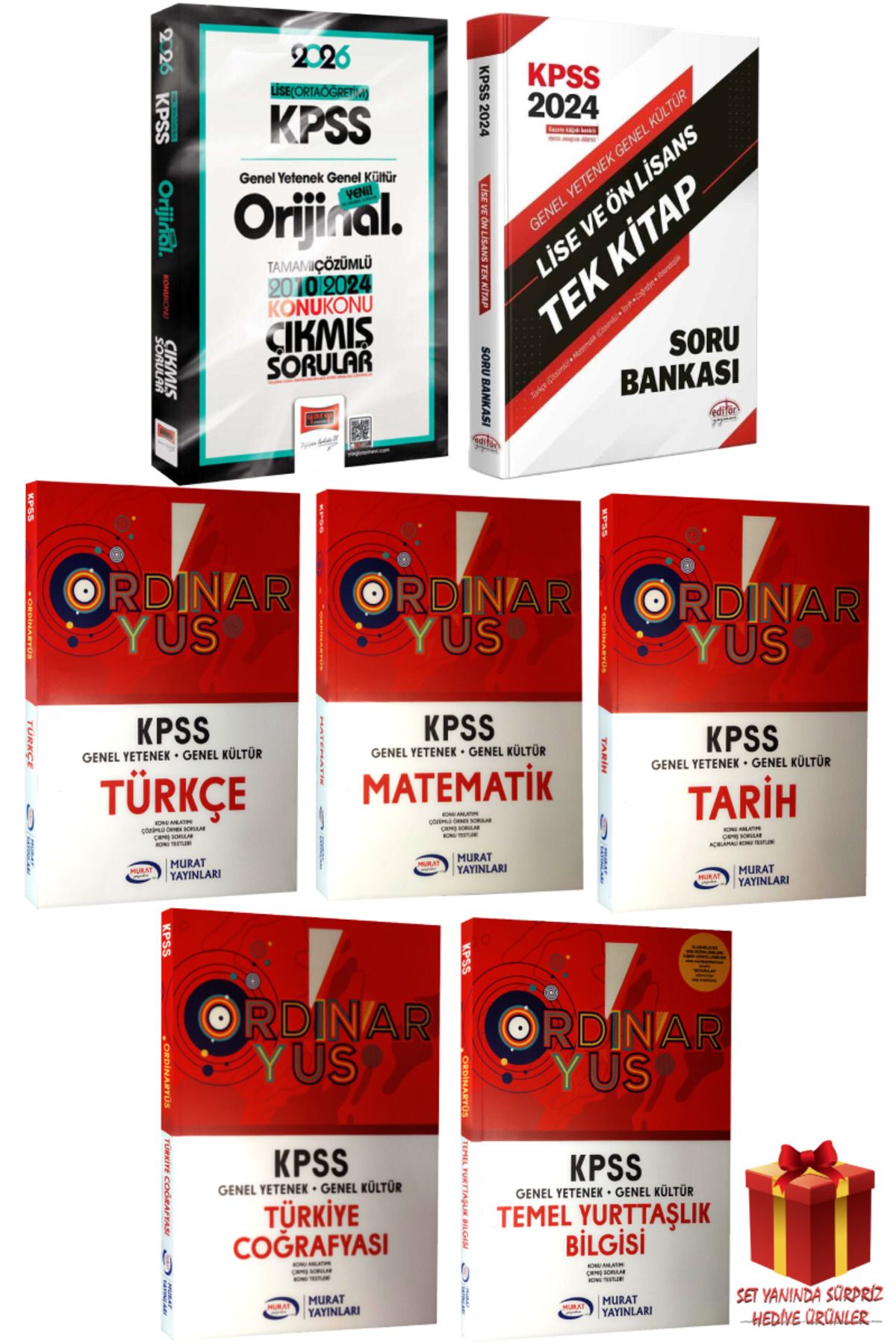 Yargı Yayınları 2026 KPSS Lise(Ortaöğretim) Orijinal Çıkmış Sorular 2010-2024+Tek Kitap SB+Ordinaryus Konu Anlatımlı