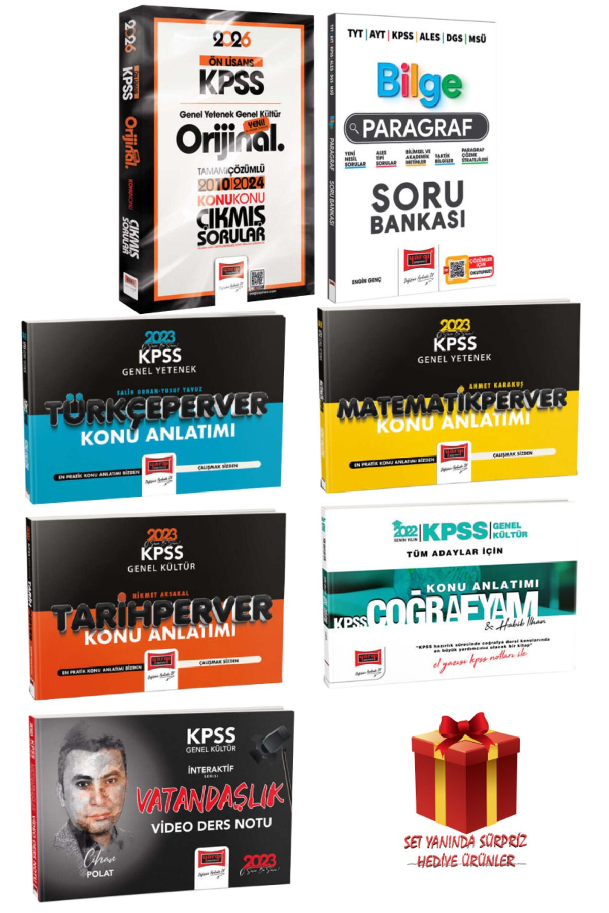 Yargı Yayınları 2026KPSS Ön Lisans GYGK Orijinal Çıkmış Sorular 2010-2024+Bilge Paragraf SB+Tüm Dersler Konu Anlatım