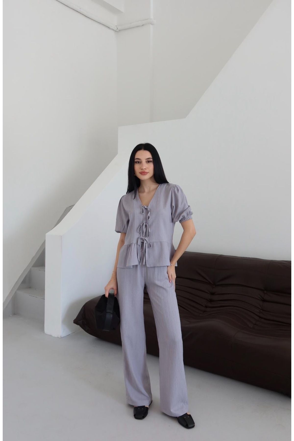 Ekim Store Büzgülü Bağlamalı İkili Takım