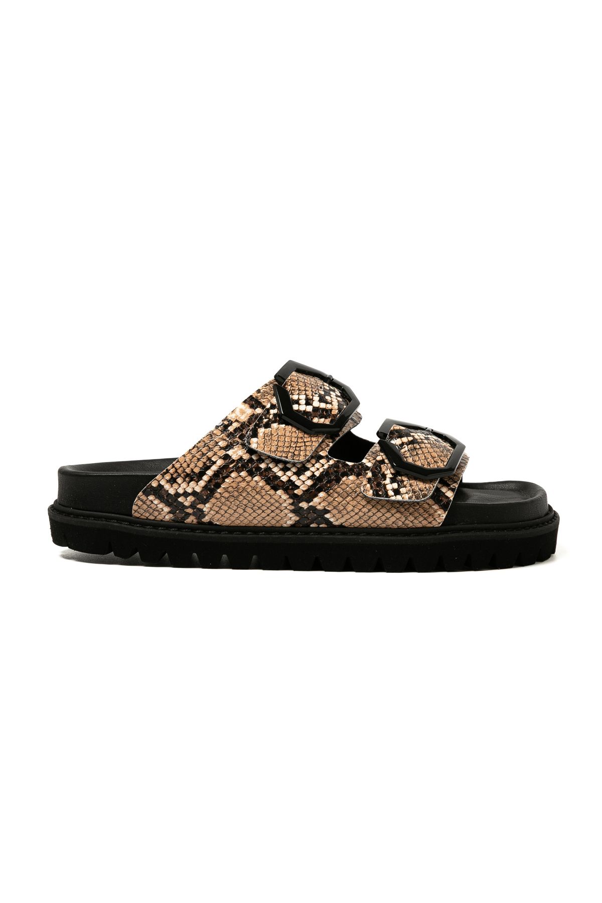 Genuins Kadın / Kız Terlik GALIA G106282 Genuins Vegan Snake Camel