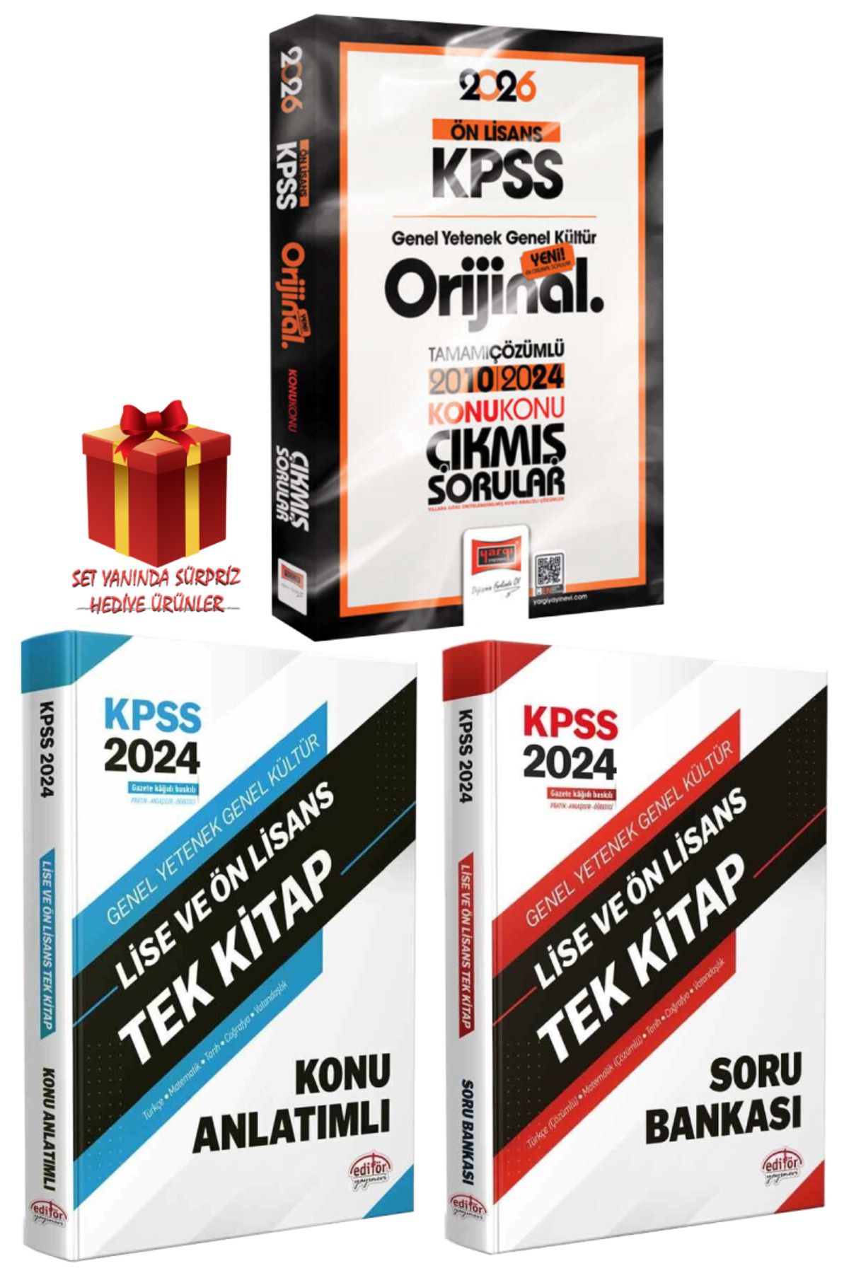 Yargı Yayınları 2026 KPSS Ön Lisans GYGK Orijinal Çıkmış Sorular 2010-2024+Tek Kitap Konu Anlatımı+Soru Bankası Seti