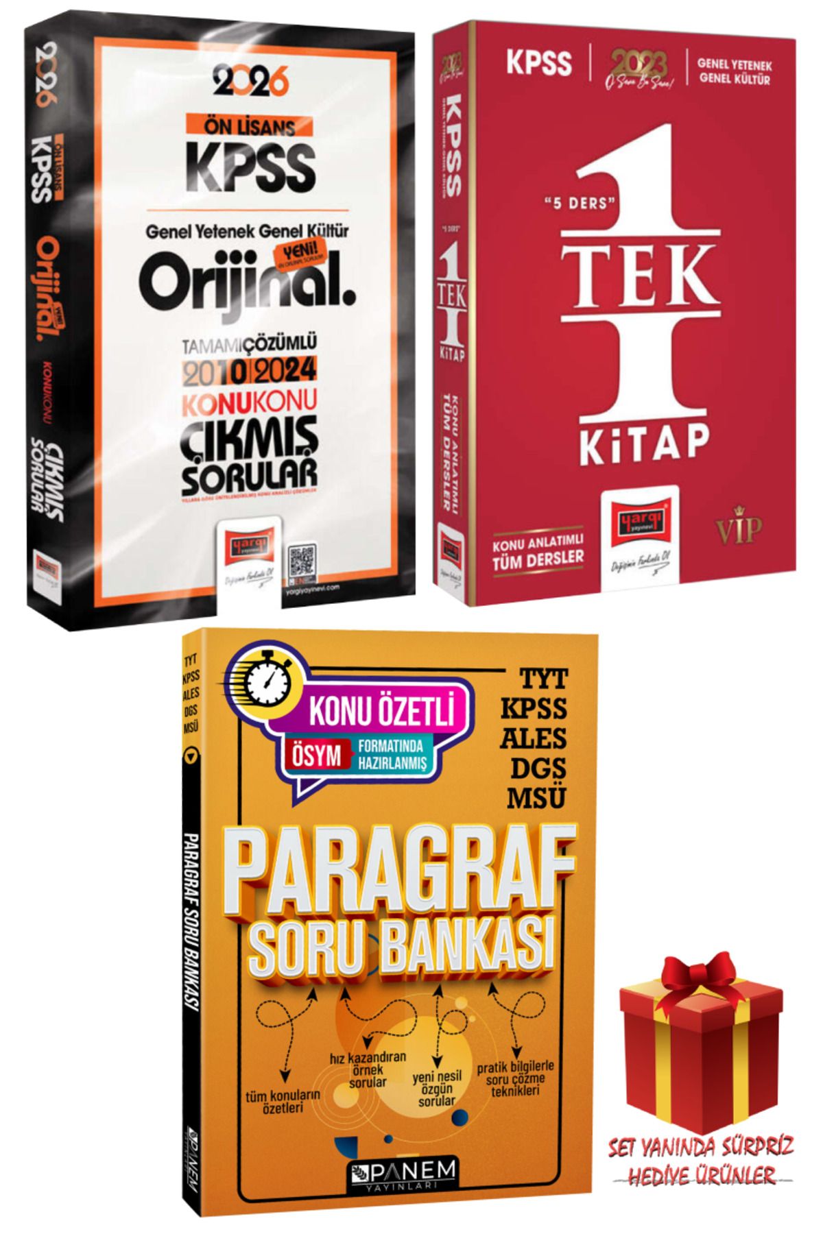 Yargı Yayınları 2026 KPSS Ön Lisans GYGK Orijinal Çıkmış Sorular 2010-2024+GYGK Tek Kitap Konu+Paragraf Soru Bankası