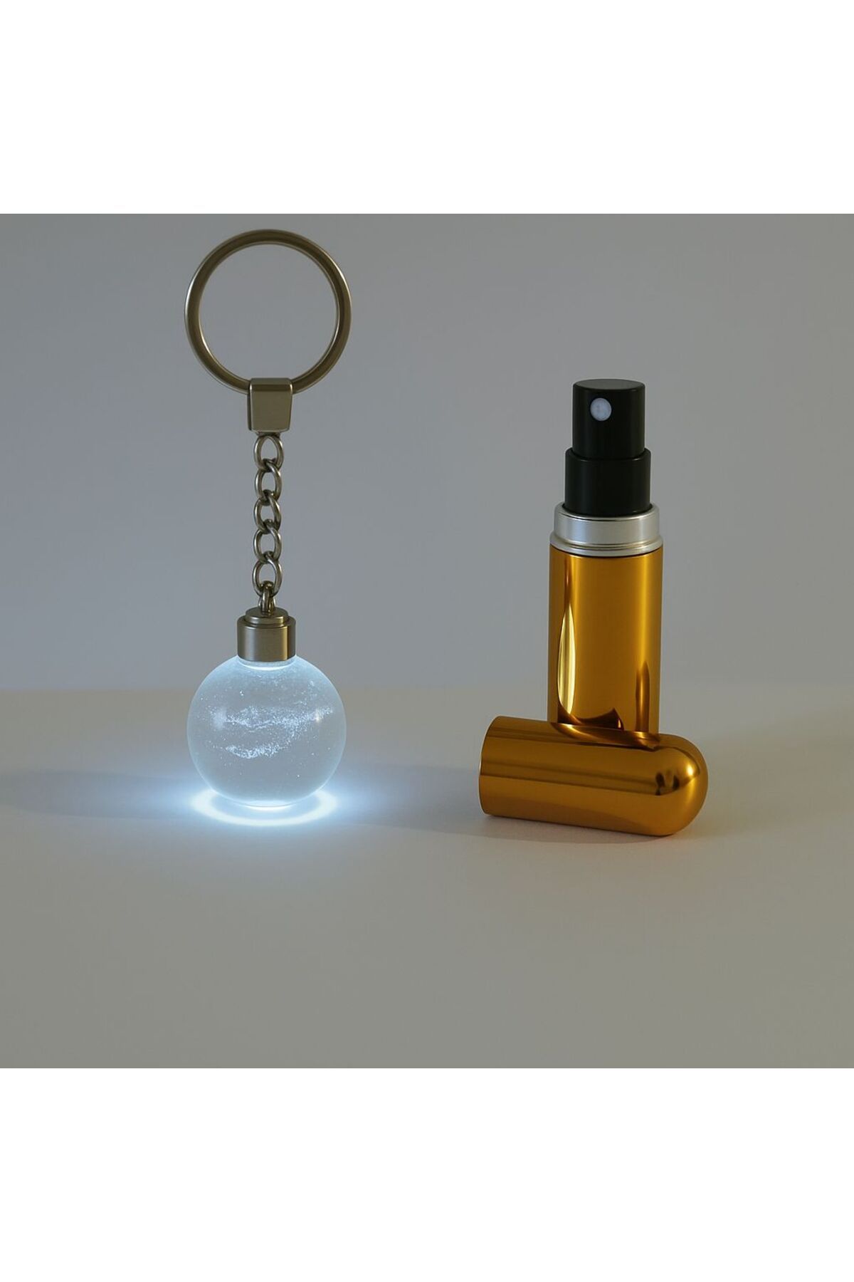 GLASS OF PLEASURE Işıklı Anahtarlık ve Mini Parfüm Şişesi (doldurulabilir)