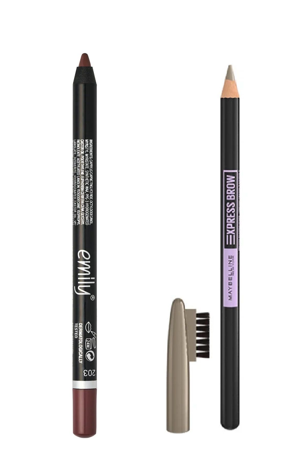 EMILY Dudak Kalemi No: 203 & Maybelline Express Brow Kaş Kalemi - 02 Blonde