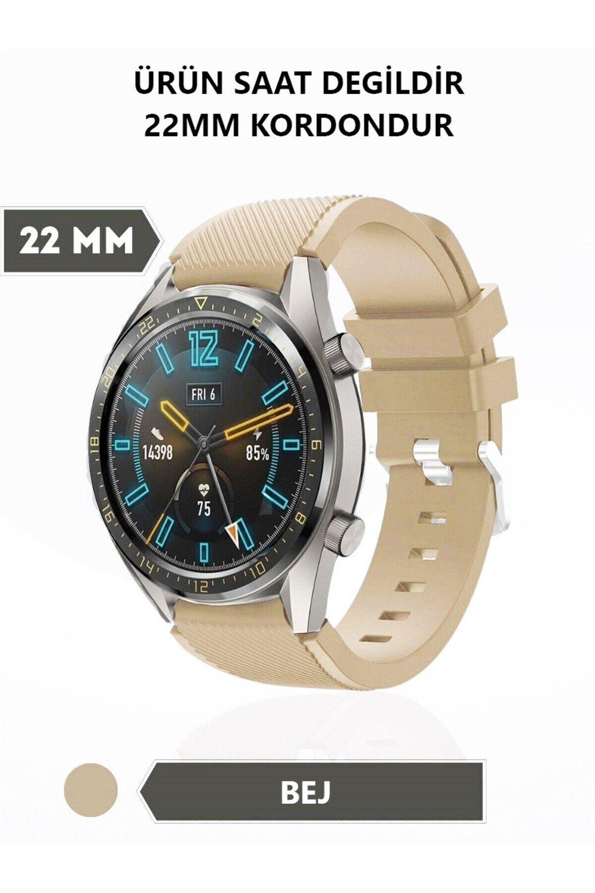 CONOCER Huawei Watch Buds Uyumlu Çizgi Desenli Silikon Kordon Kayış (22mm)