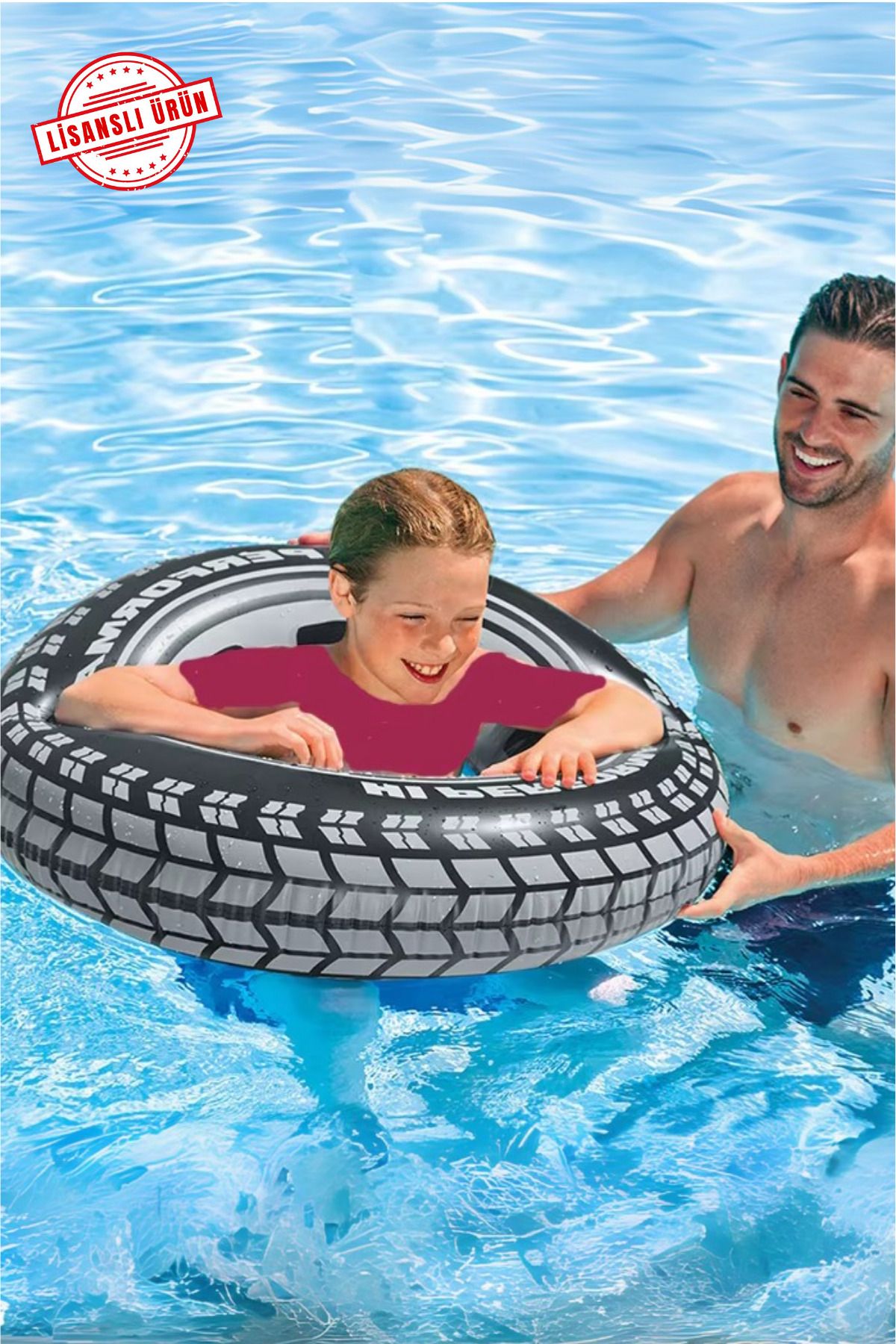 craftivio Büyük Boy Kamyon Tekerleği Lastik Simit Radyal Simit Çocuk Yüzme Simidi Deniz Havuz Simidi 90 cm