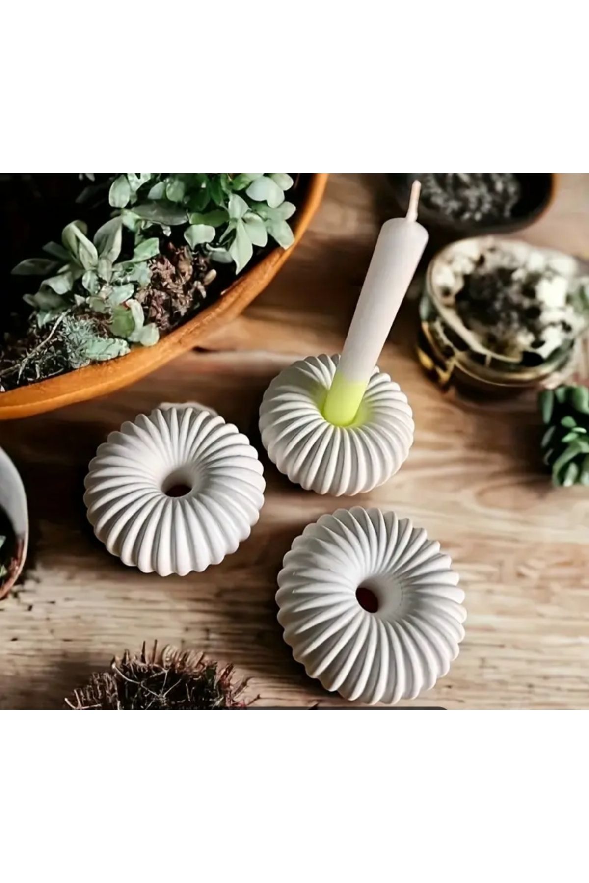 İlknur Home life Yuvarlak görünümlü şamdan 2li