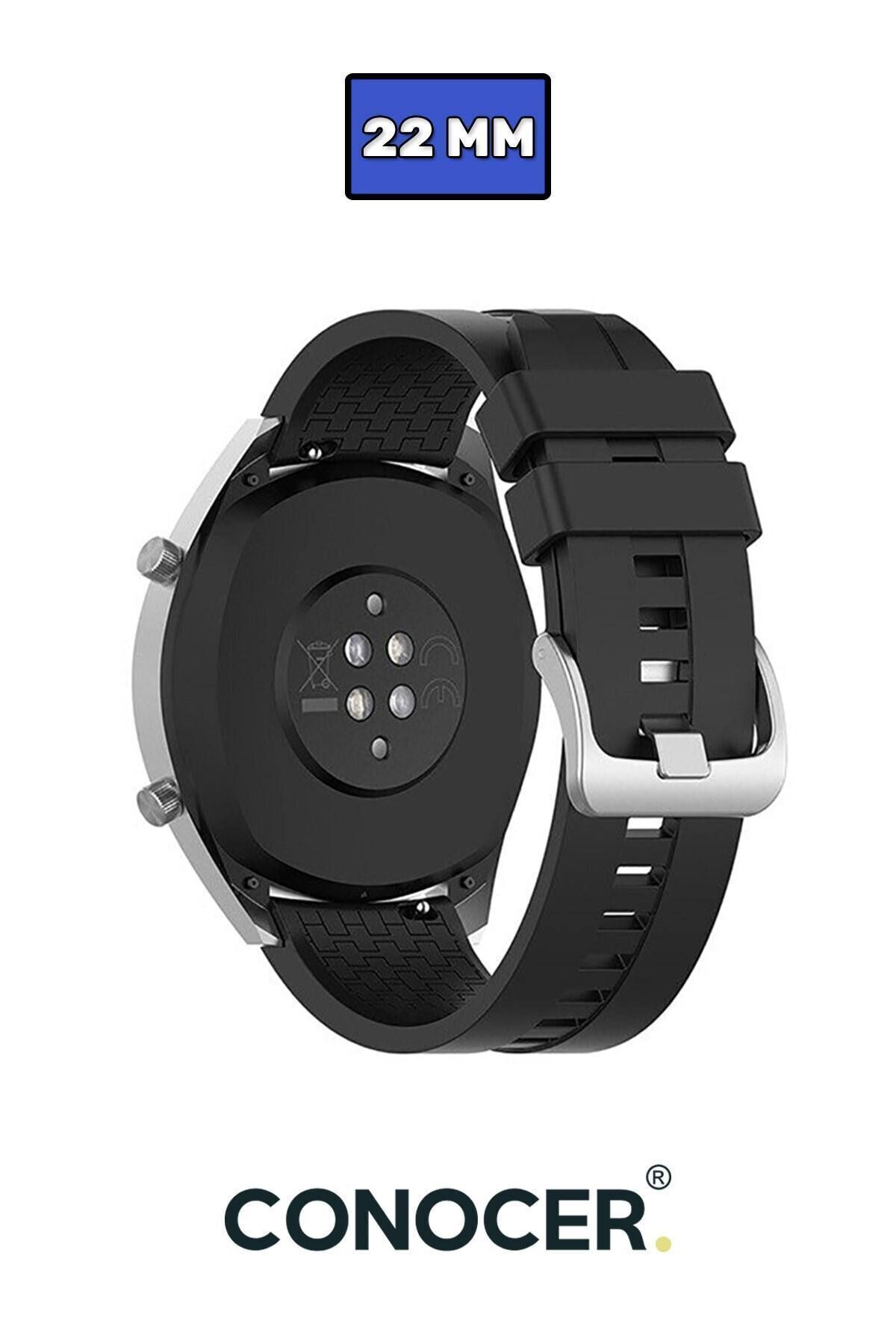 CONOCER Huawei Watch Gt4 Gt5 46mm Uyumlu Yumuşak Silikon Desenli Kordon Kayış (22MM)