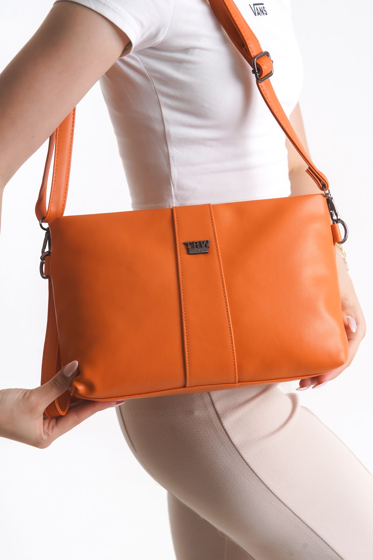 Solo Bag Portföy Deri Clutch El Çantası Uzun Omuz Askılı Çanta