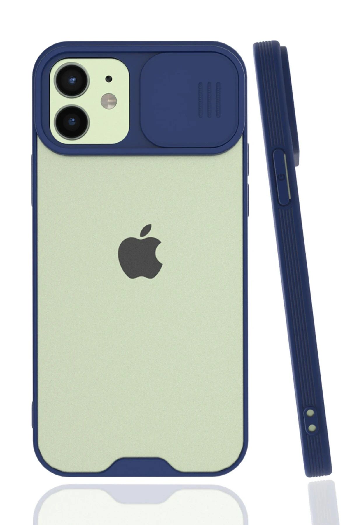NewFace iPhone 12 Kılıf Platin Kamera Koruma Silikon - Lacivert ZRNET