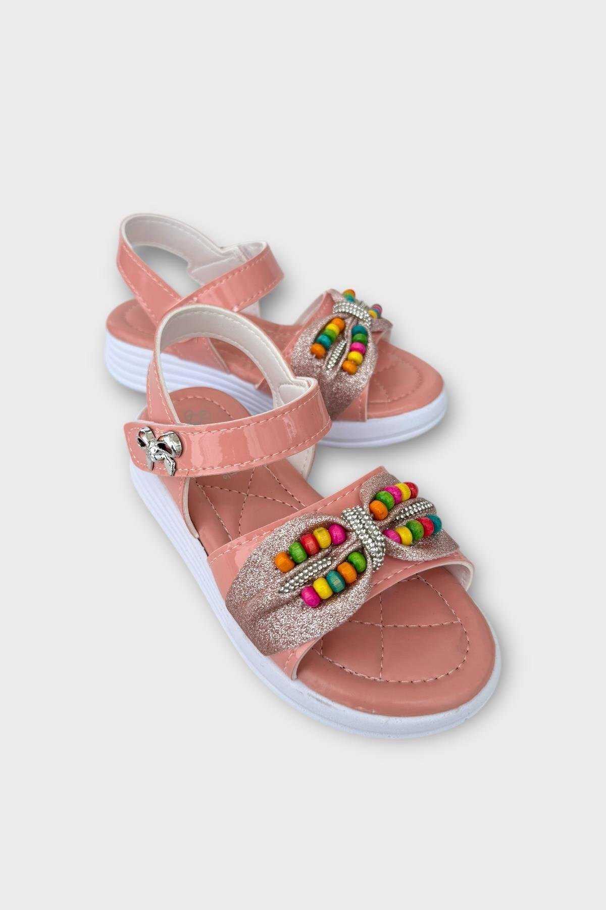 Liger-Girl's Summer Wedding Ceremony Stylish Sandals Shoes Powder 2