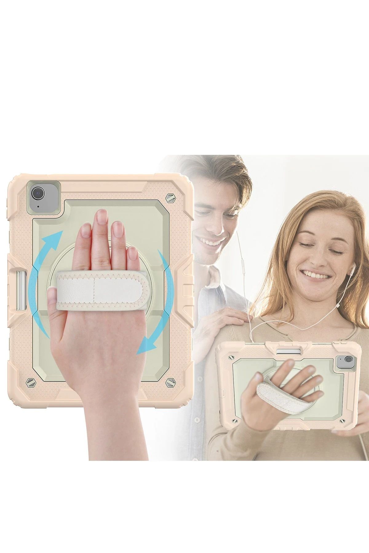 NewFace iPad Pro 11 (2020) Kılıf Strap New Tablet Kapak - Pembe WLZOR