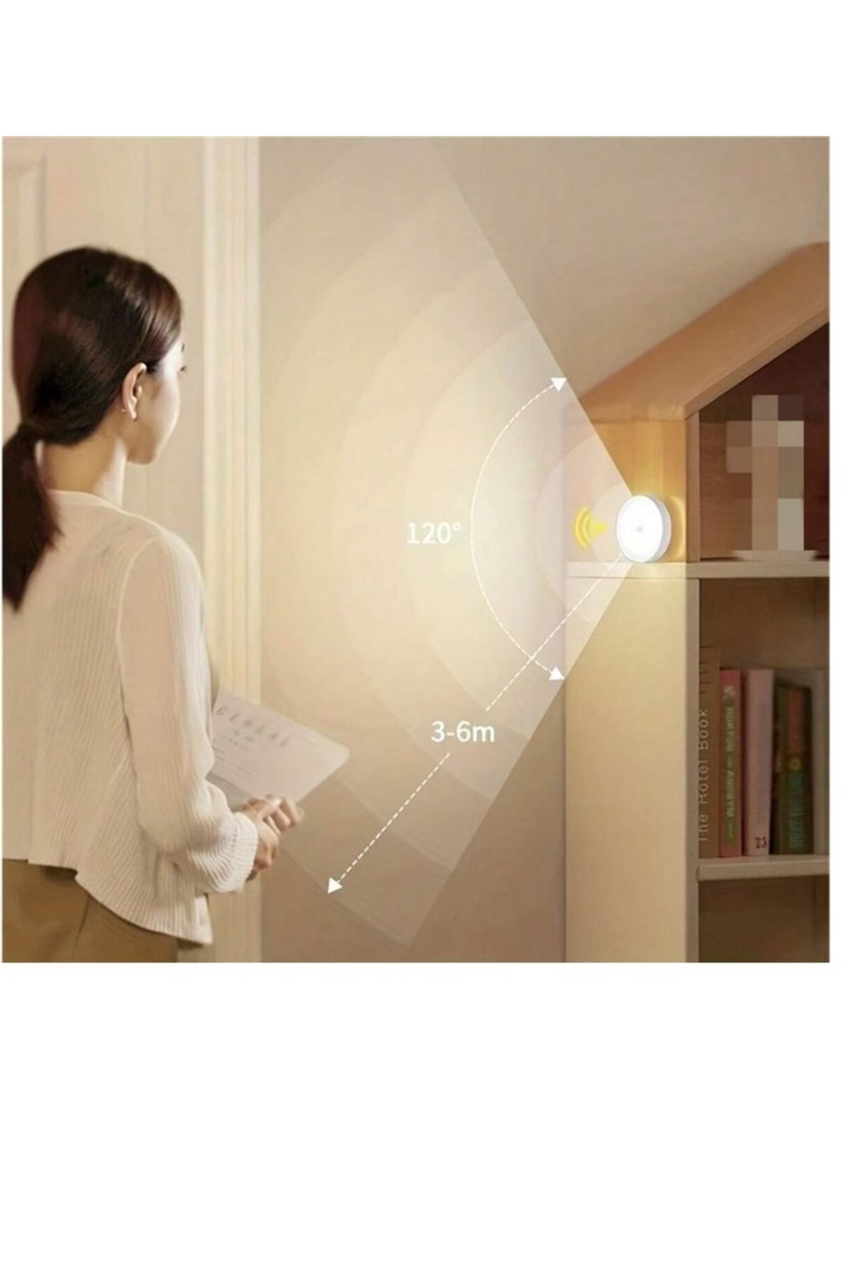 Generic-4Smart LED Night Light Motion Sensor Control PIR Sensor Light USB Charging Automatic Lighting 7