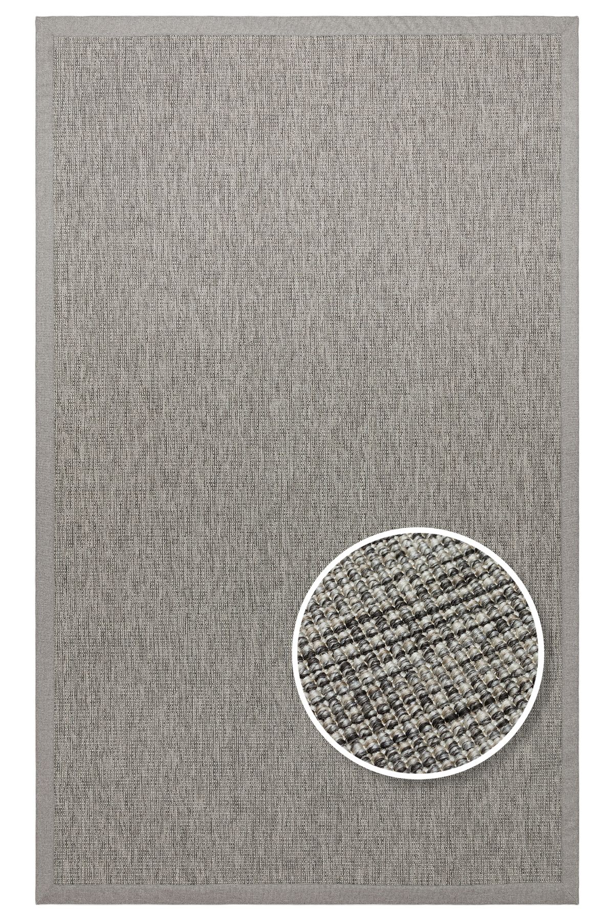 Eko Halı Eko Halı Ventura Vnt2705 Grey Brd Grey Hav Vermeyen Kolay Temizlenebilir Bordürlü Sisal Halı