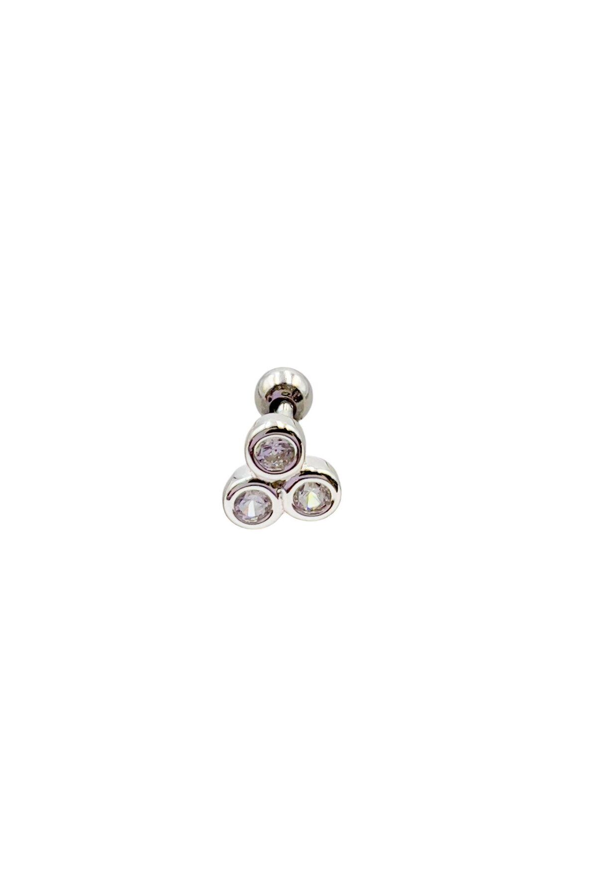 Defne Silver Üçtaş Gümüş Piercing