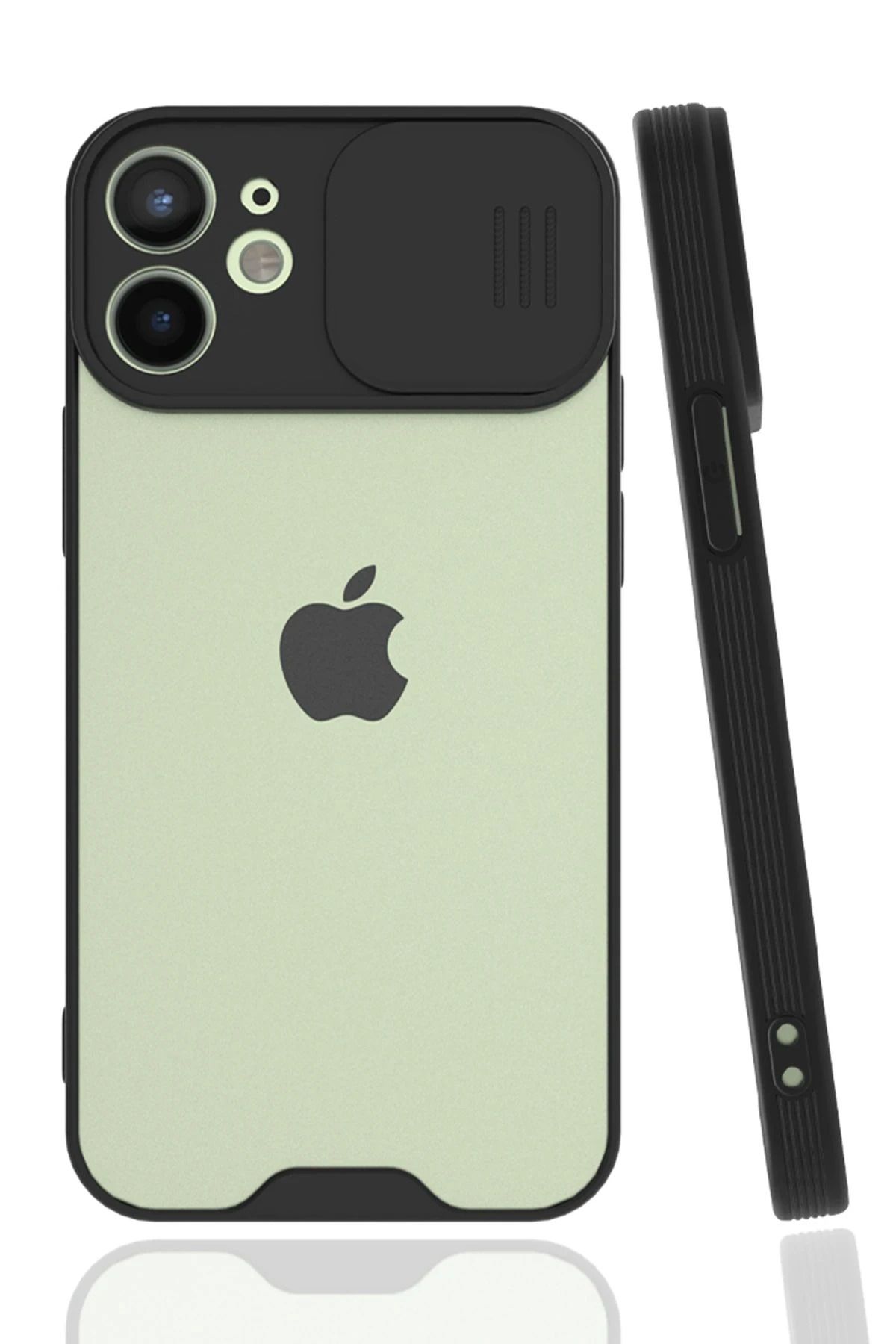 NewFace iPhone 12 Mini Kılıf Platin Kamera Koruma Silikon - Siyah SVLRS