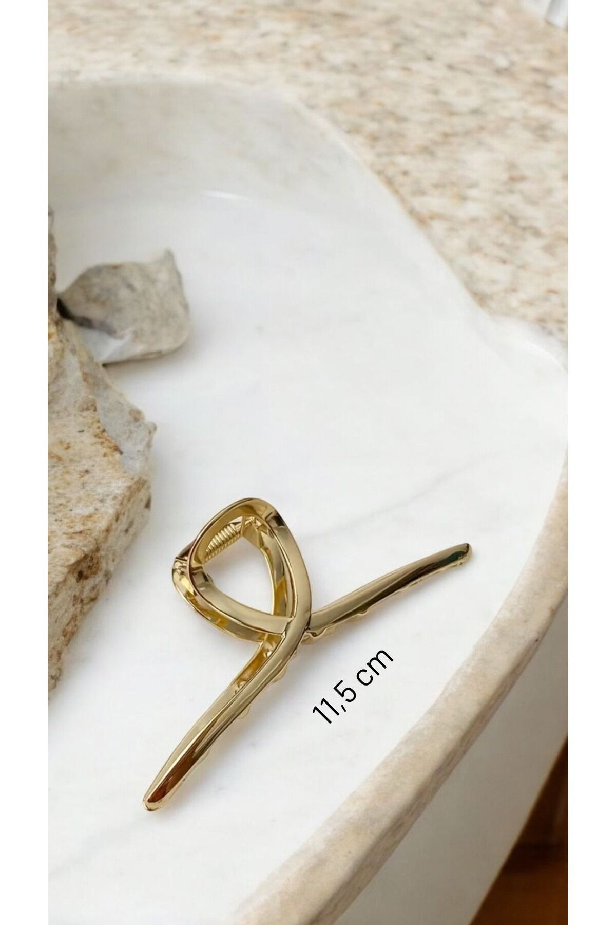 Solène Bijou Elegant Kurdele Metal Gold Saç Tokası