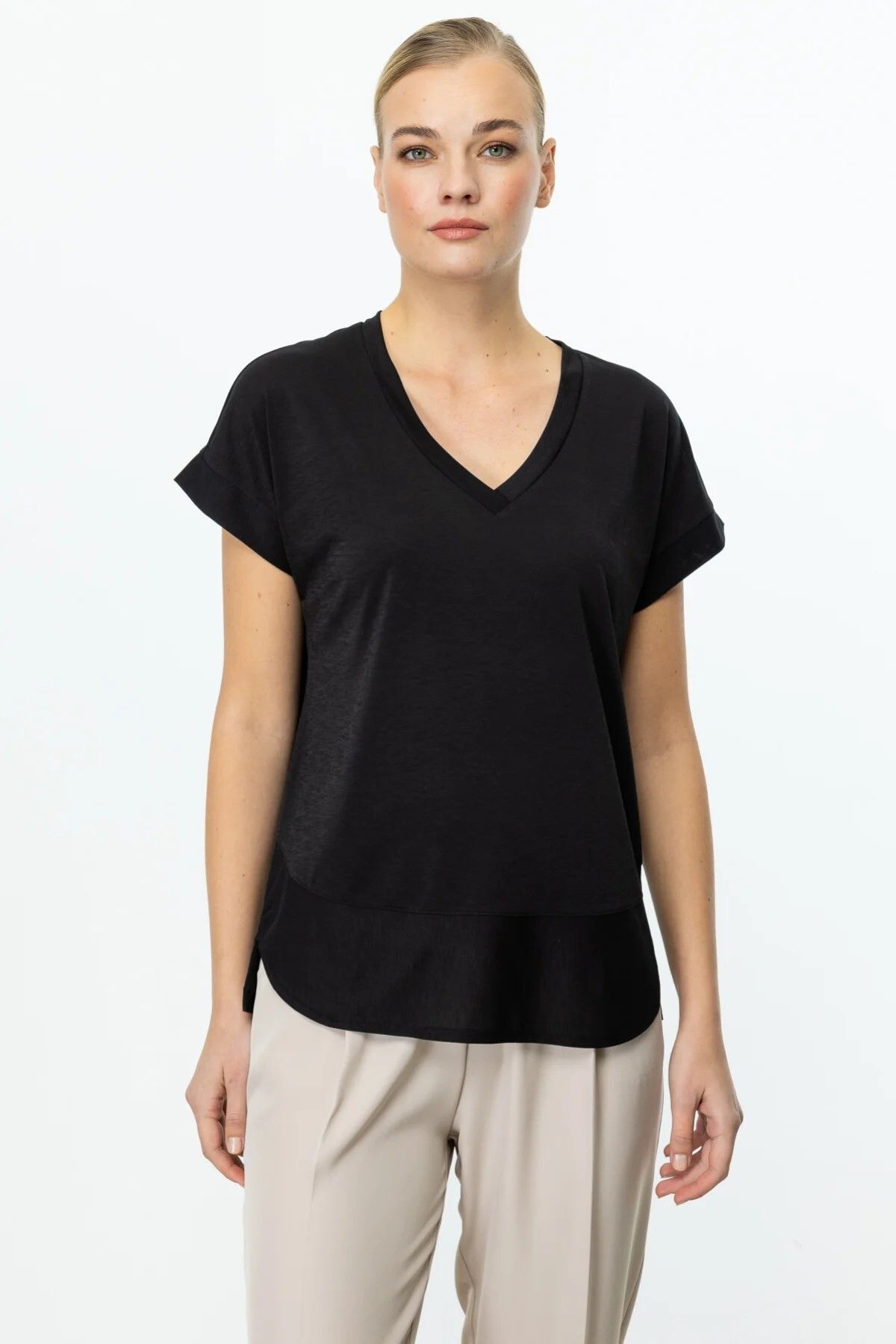 ON TRİKO V Yaka Kısa Kol T-Shirt 51475-25