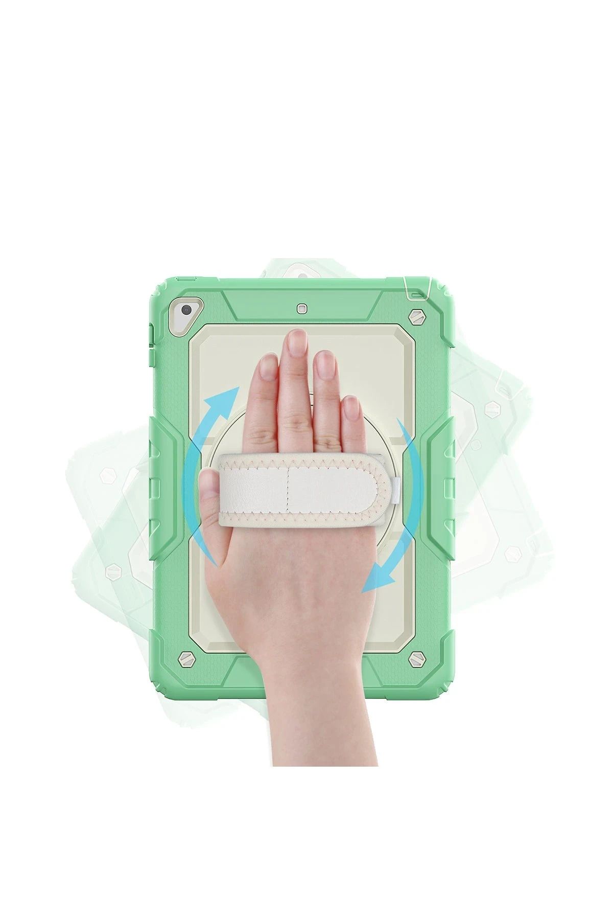 NewFace iPad 5 Air 9.7 Kılıf Strap New Tablet Kapak - Yeşil WLZOR