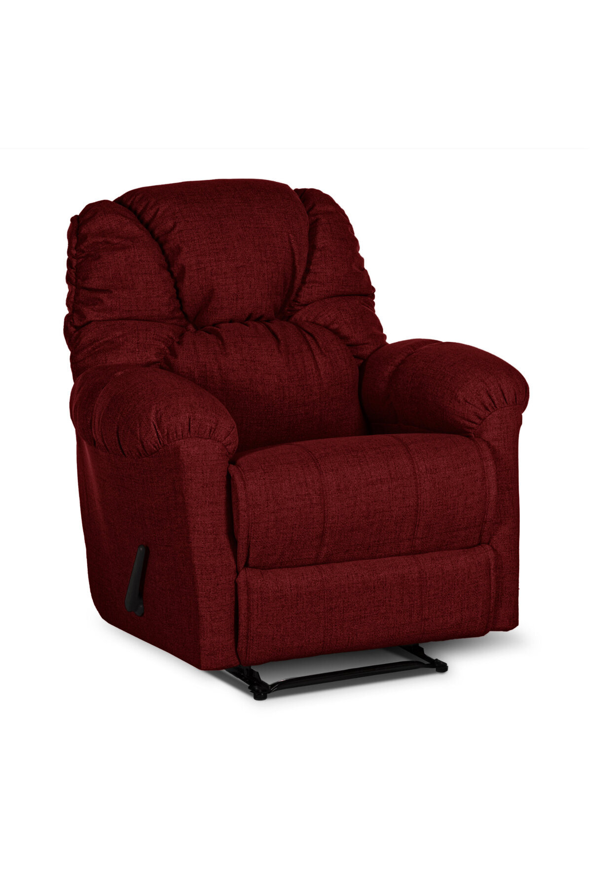 American Polo-| Linen Rocking Recliner Chair - Burgundy -92×78x103 3