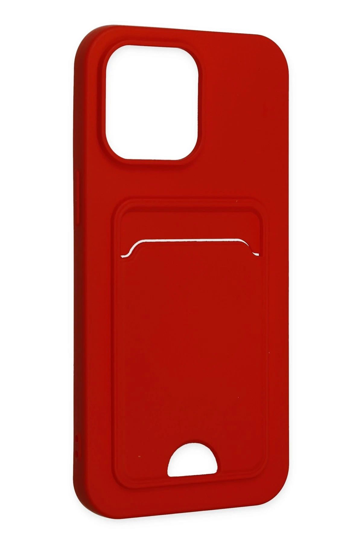 NewFace iPhone 14 Pro Kılıf Kelvin Kartvizitli Silikon - Kırmızı WLZOR