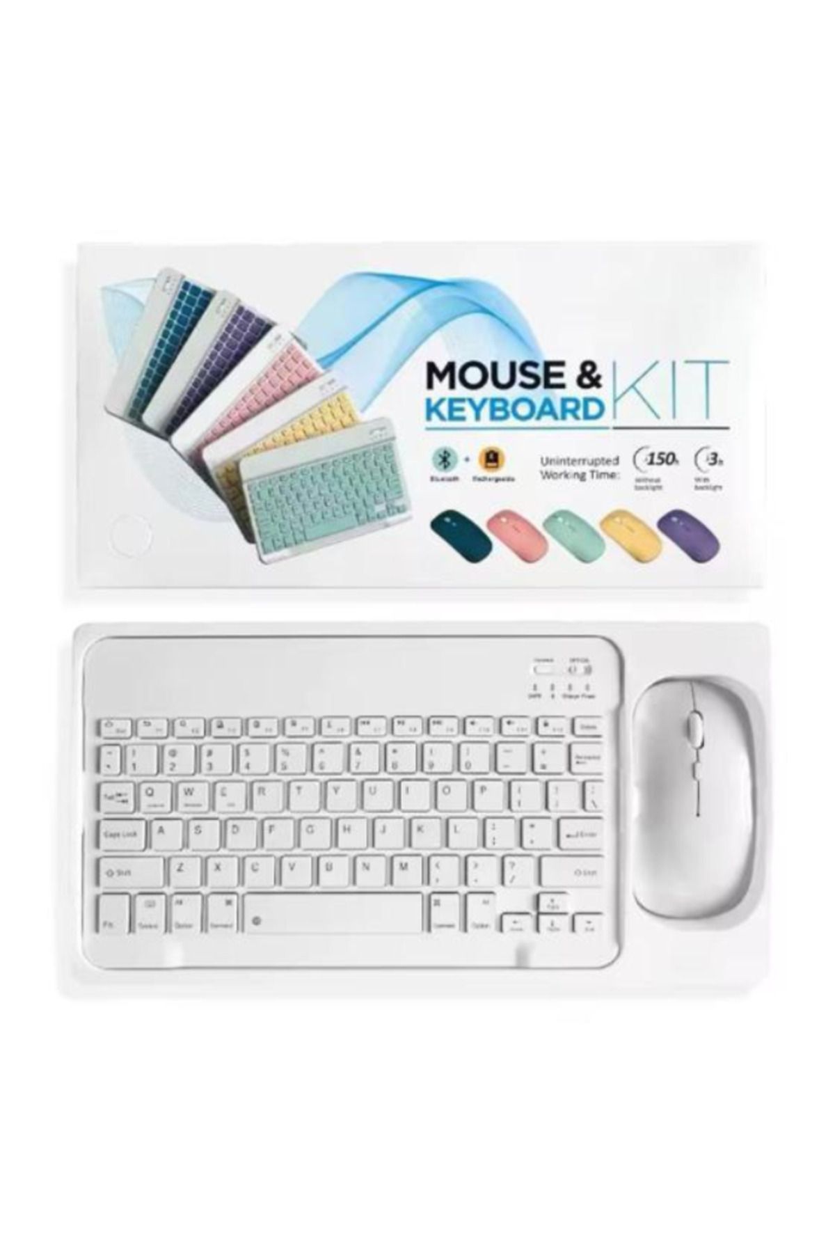 OneZero Beyaz Bluetooth Klavye Mouse Set