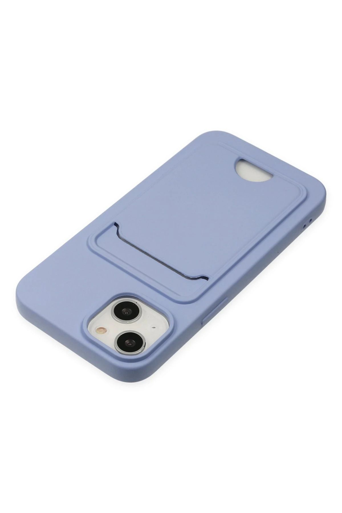 NewFace iPhone 14 Plus Kılıf Kelvin Kartvizitli Silikon - Lila WLZOR