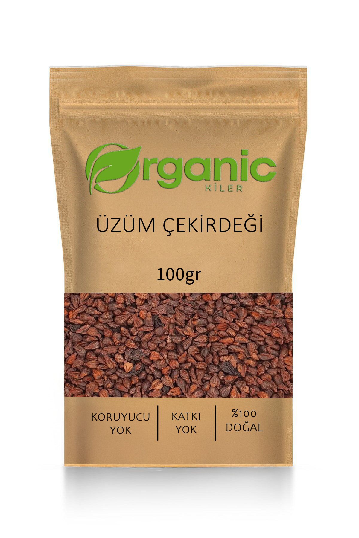 Organic Kiler Siyah Üzüm Çekirdeği 100gr. Tane, Elenmiş & Kurutulmuş Katkı Madde İçermez