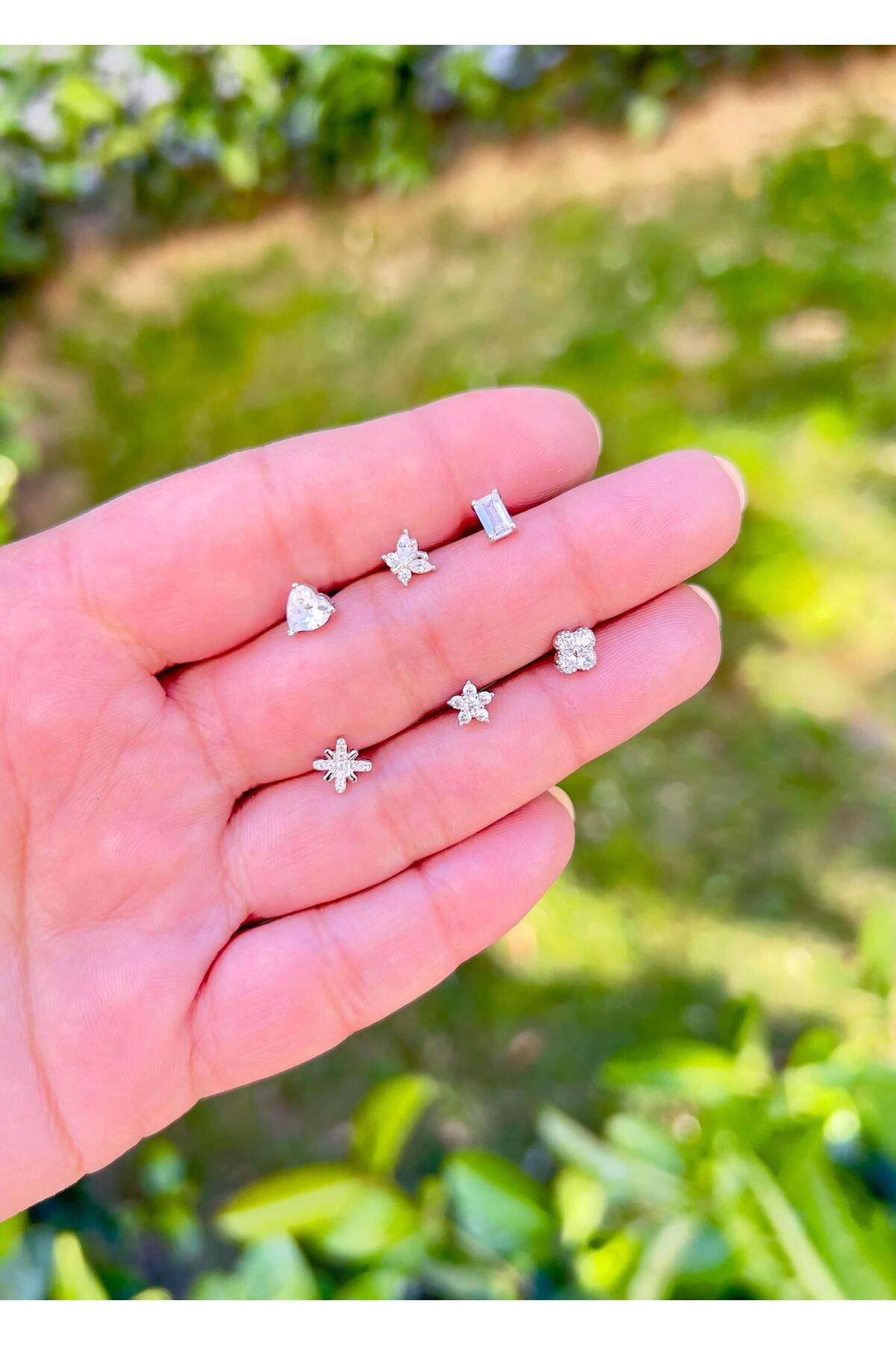 Defne Silver Baget Gümüş Piercing