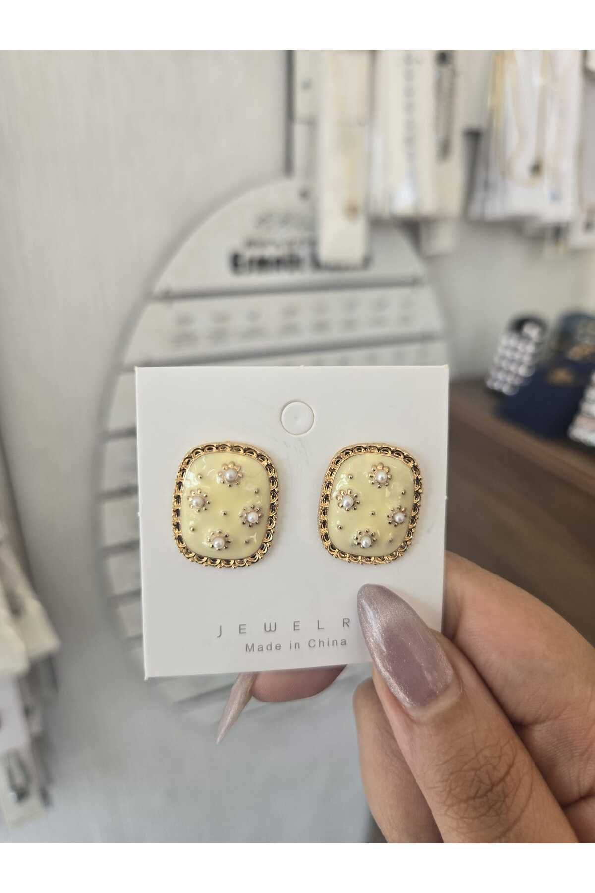 ERASLAN Vintage İnci Çelik Küpe