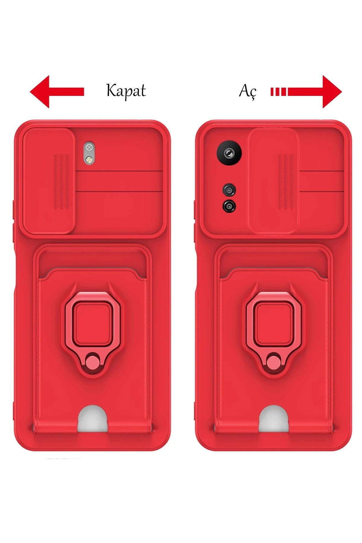 NewFace Xiaomi Redmi 13C Kılıf Zuma Kartvizitli Yüzüklü Silikon - Lacivert WLZOR