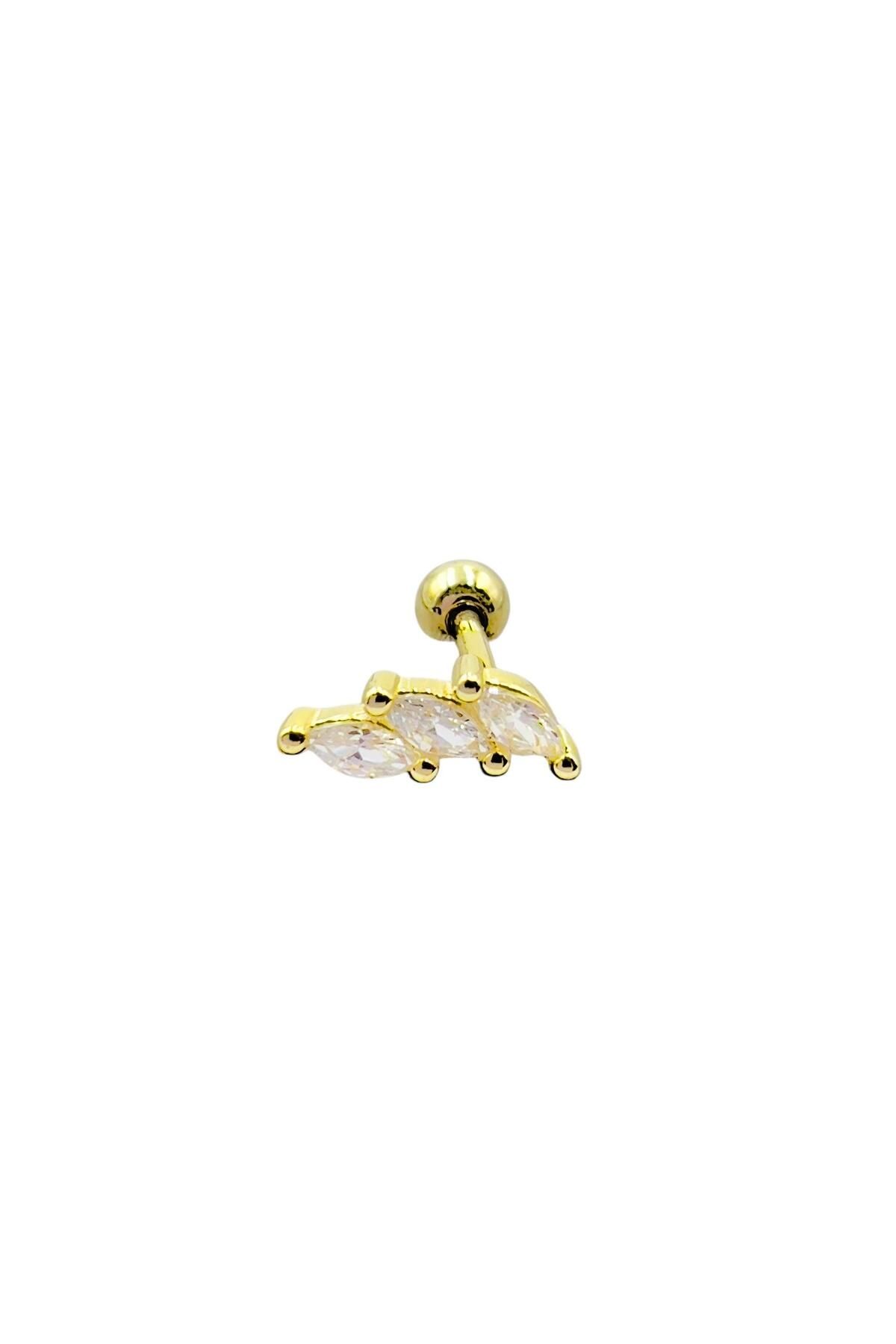 Defne Silver Üçtaş Gümüş Piercing