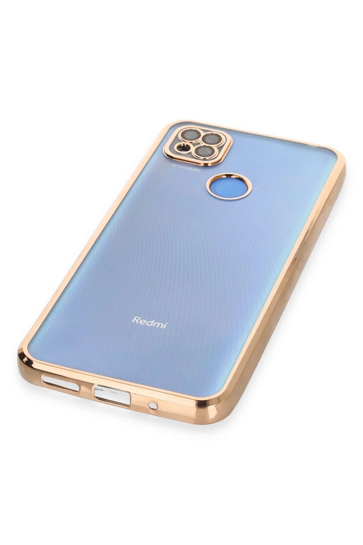NewFace Xiaomi Redmi 9C Kılıf Lensli Silikon - Gold WLZOR