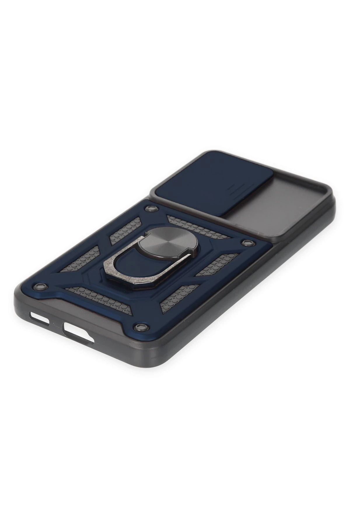 NewFace Samsung Galaxy S24 Kılıf Pars Lens Yüzüklü Silikon - Lacivert WLZOR