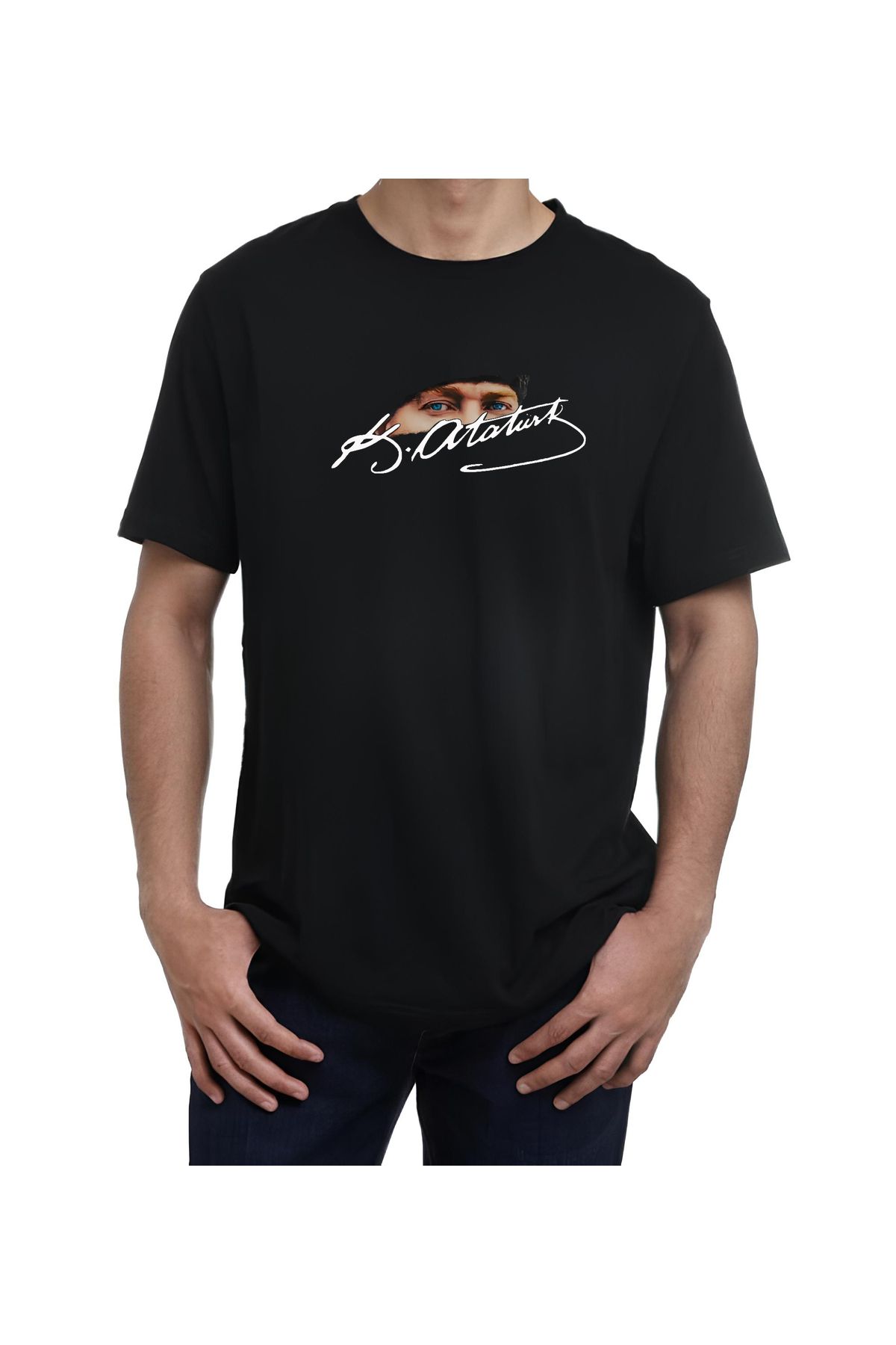 TexKid Atatürk İmzası Gazi Mustafa Kemal İmzalı Baskılı Tişört Unisex T-shirt