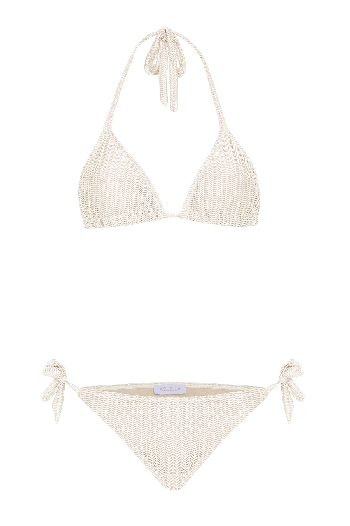 AQUELLA Costum De Bikini Cu Dantelă Bej Cu Model În Zig-zag Femeie - 38
