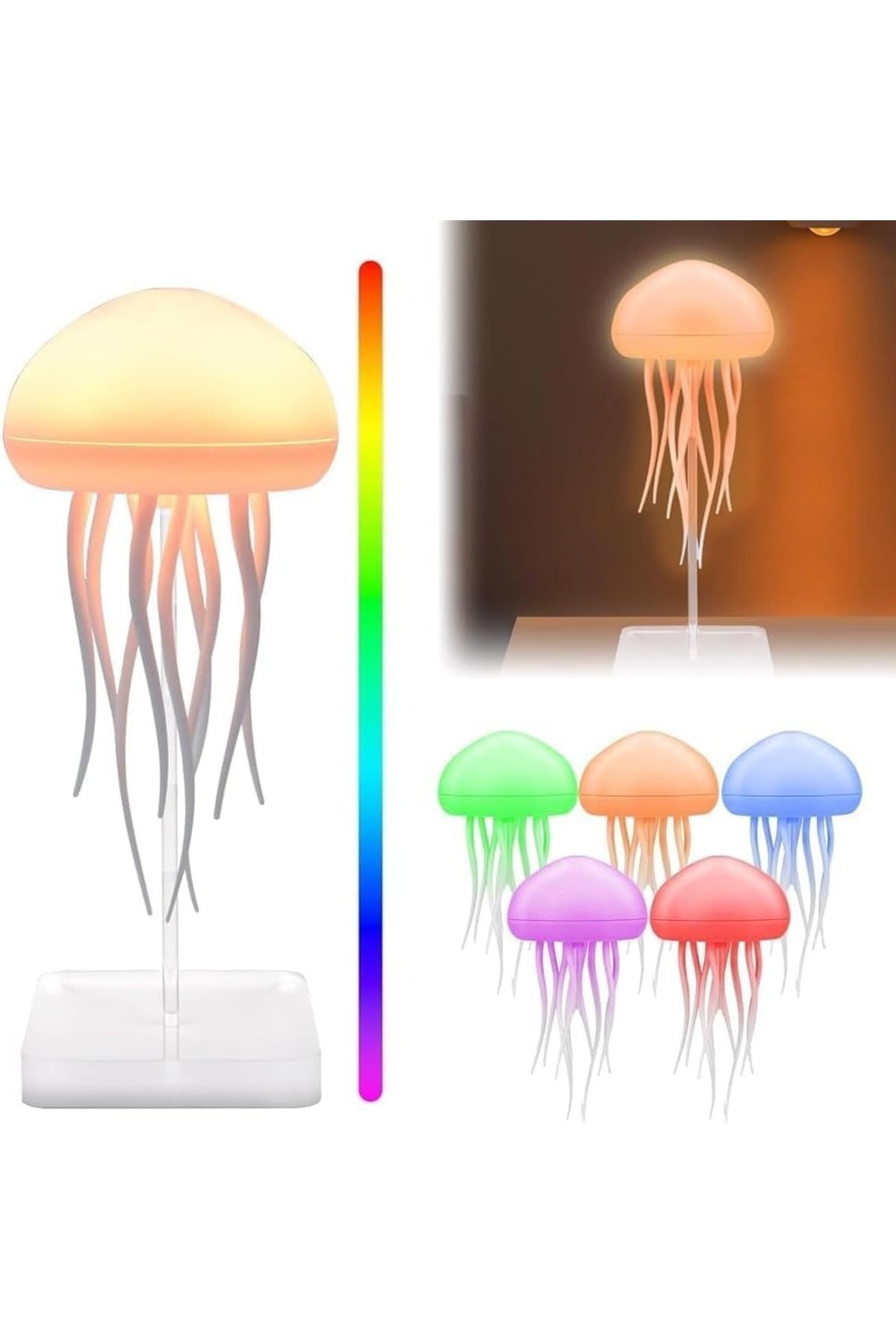 Generic-Aurora Mood Light LED Jellyfish Lamp – Intelligent, Portable, Touch Luminous Floating Decor 8