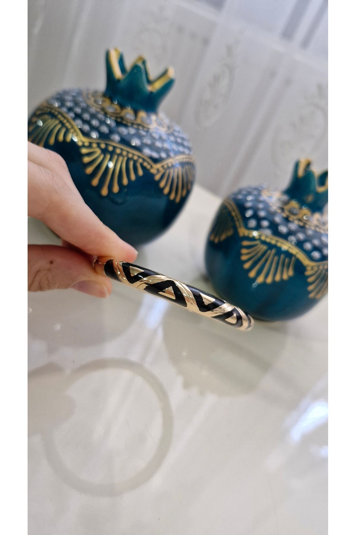 MARSEL Gold Mineli Zigzag Model Kelepçe