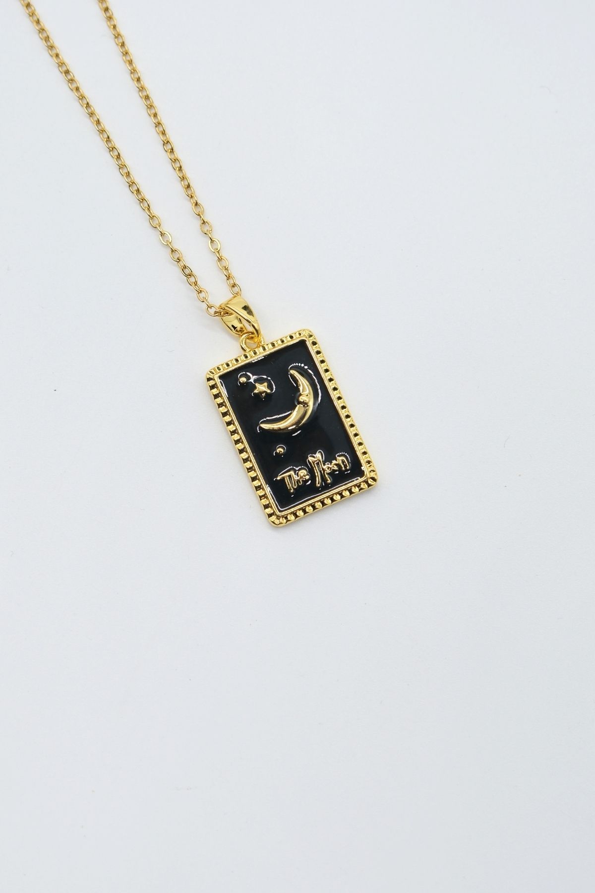 TAKIBOX Çelik Gold Renk Zincir The Moon Kolye