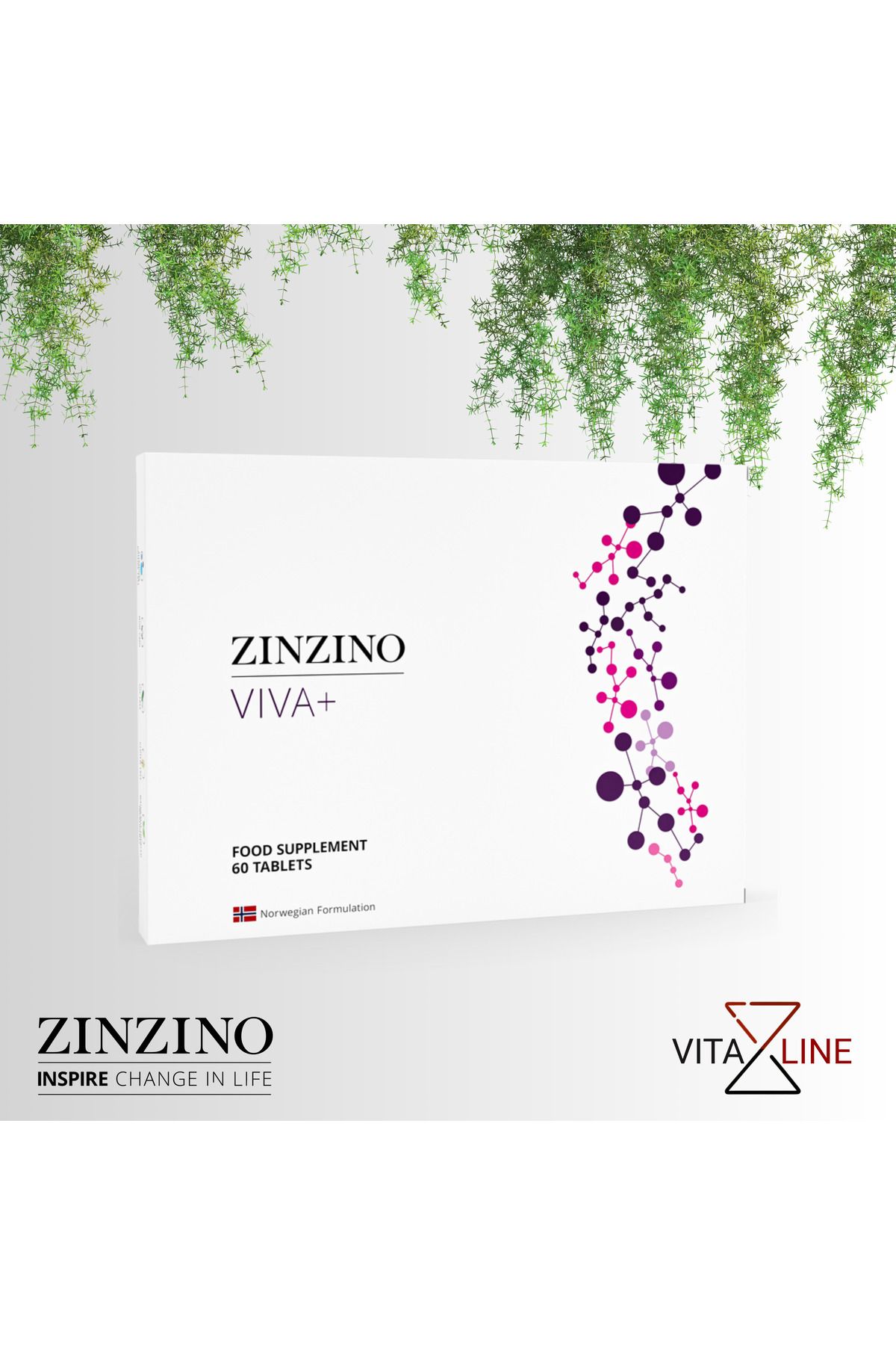Zinzino Viva - Safran, Magnezyum, C vitamini, Karabuğday, iyot İçeren 60 Tablet Takviye Gıda