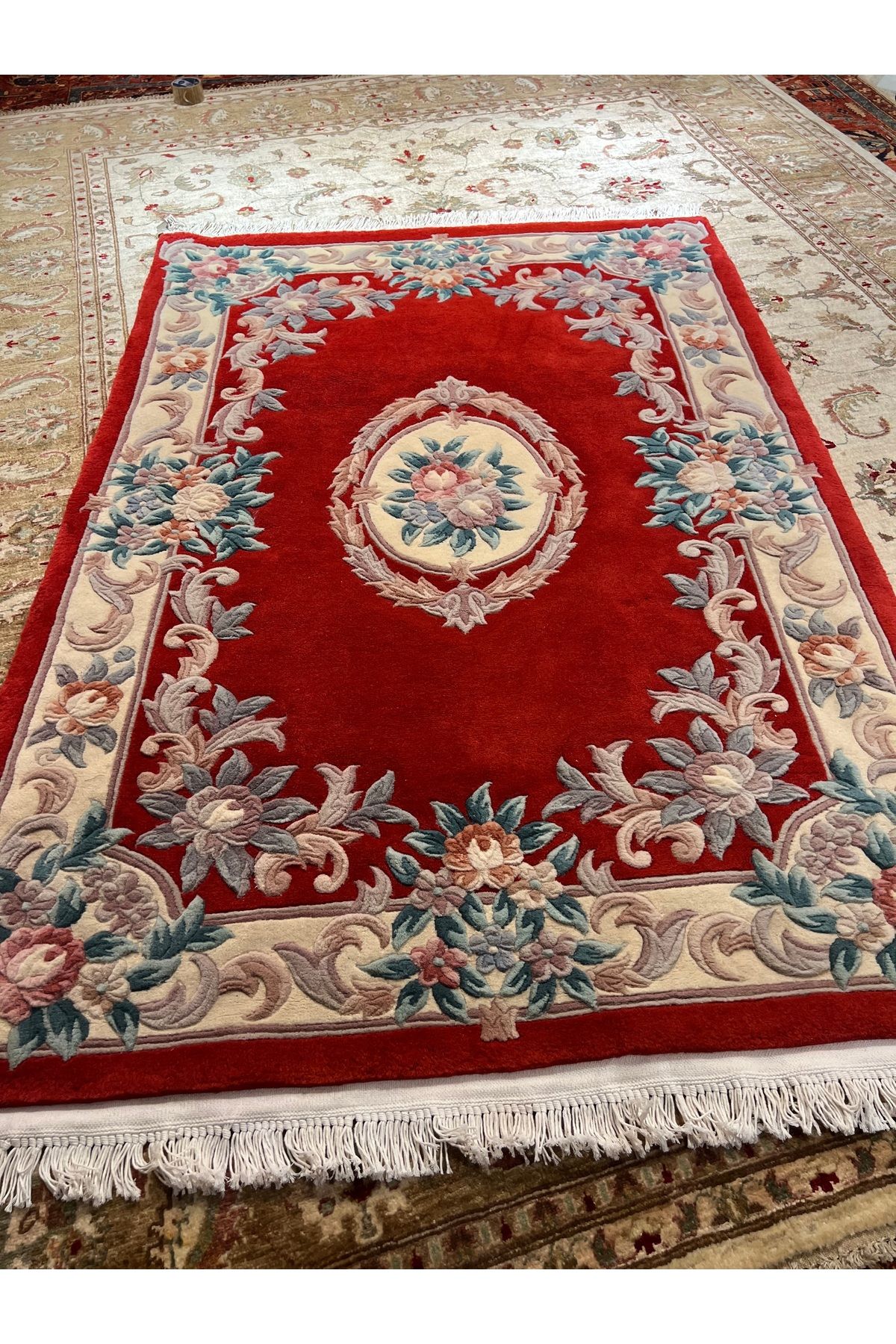 RD RAMAZAN DAĞ EL HALI SANATI El Dokuma Kabartmalı Çin Halısı Birinci Sınıf Kalite Ebat 190x125