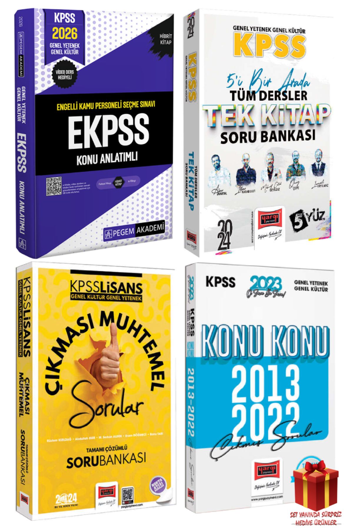 Pegem Akademi Yayıncılık 2026 Pegem EKPSS Konu Anlatımlı+Yargı GYGK Soru Bankası+KPSS Çıkması Muhtemel Sorular+Çıkmış Soru